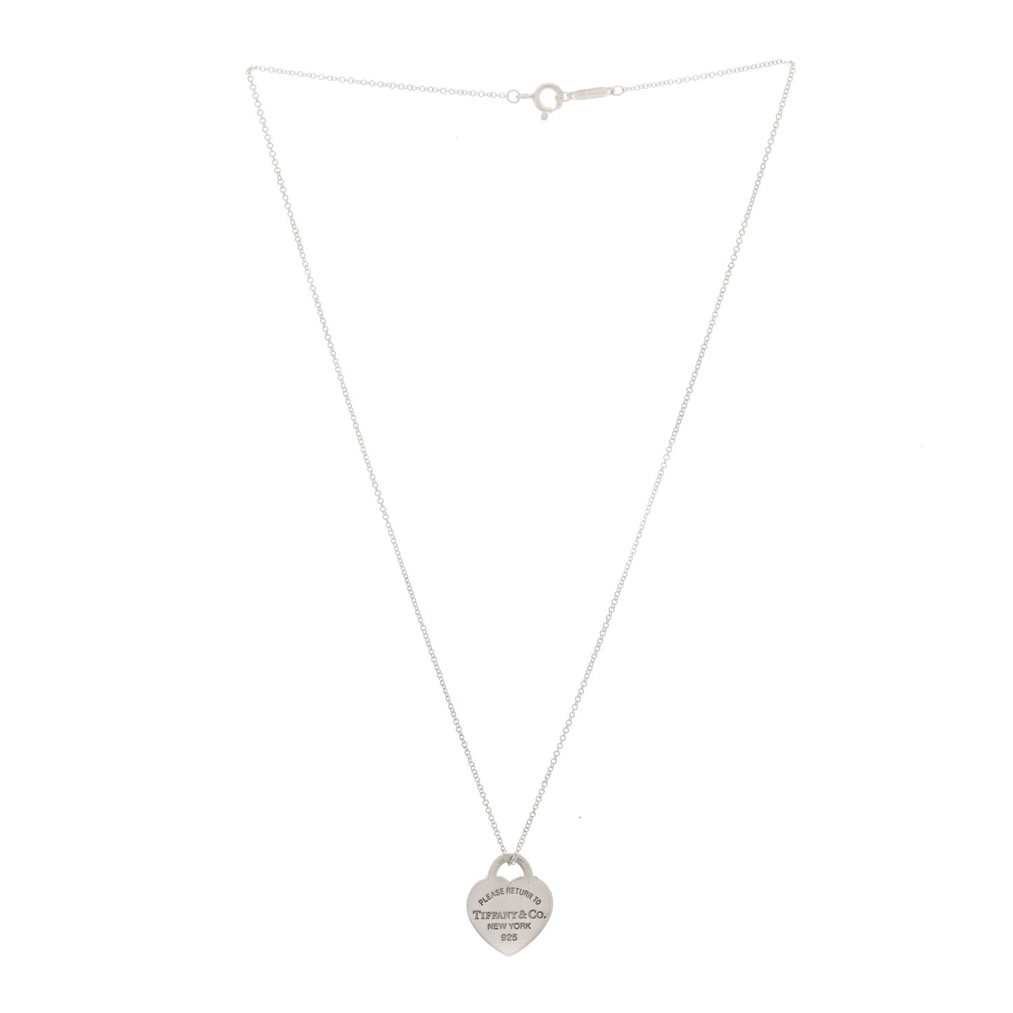 Sterling Silver Enamel Small Return to Tiffany Heart Pendant Necklace Blue