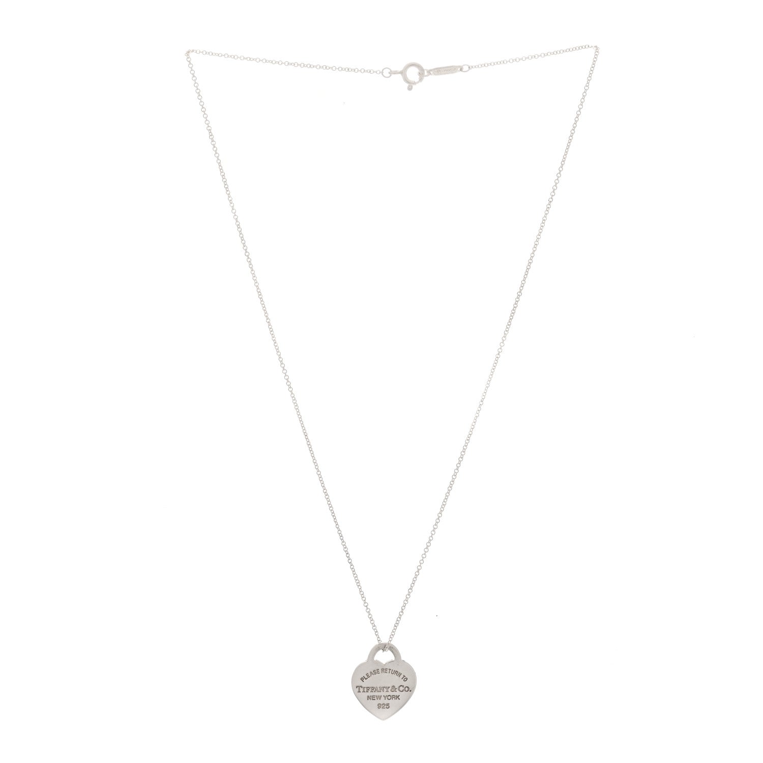 Tiffany Sterling Silver Enamel Small Return to Tiffany Heart Pendant Necklace Blue 3 of 7