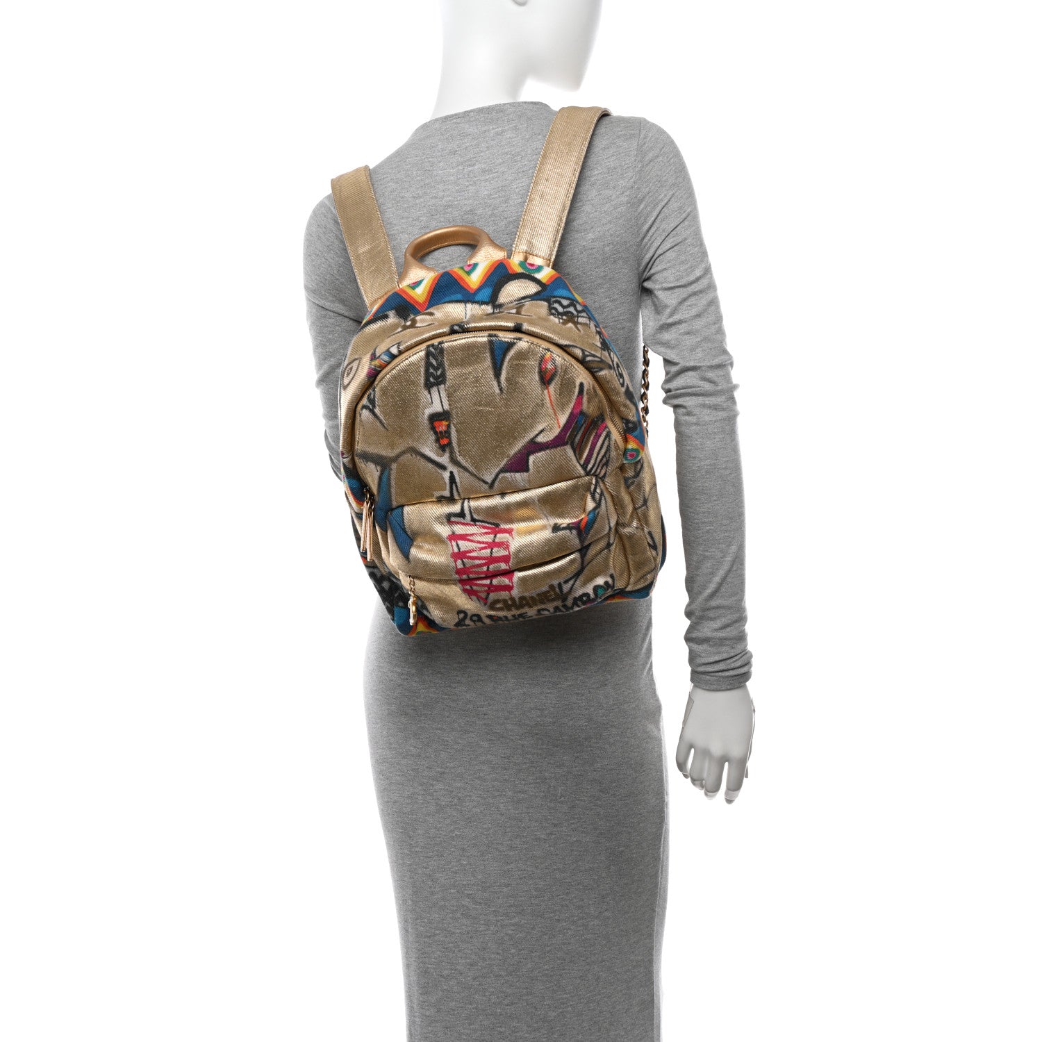 Chanel Graffiti Printed Canvas Street Spirit Backpack Multicolor 2 of 16