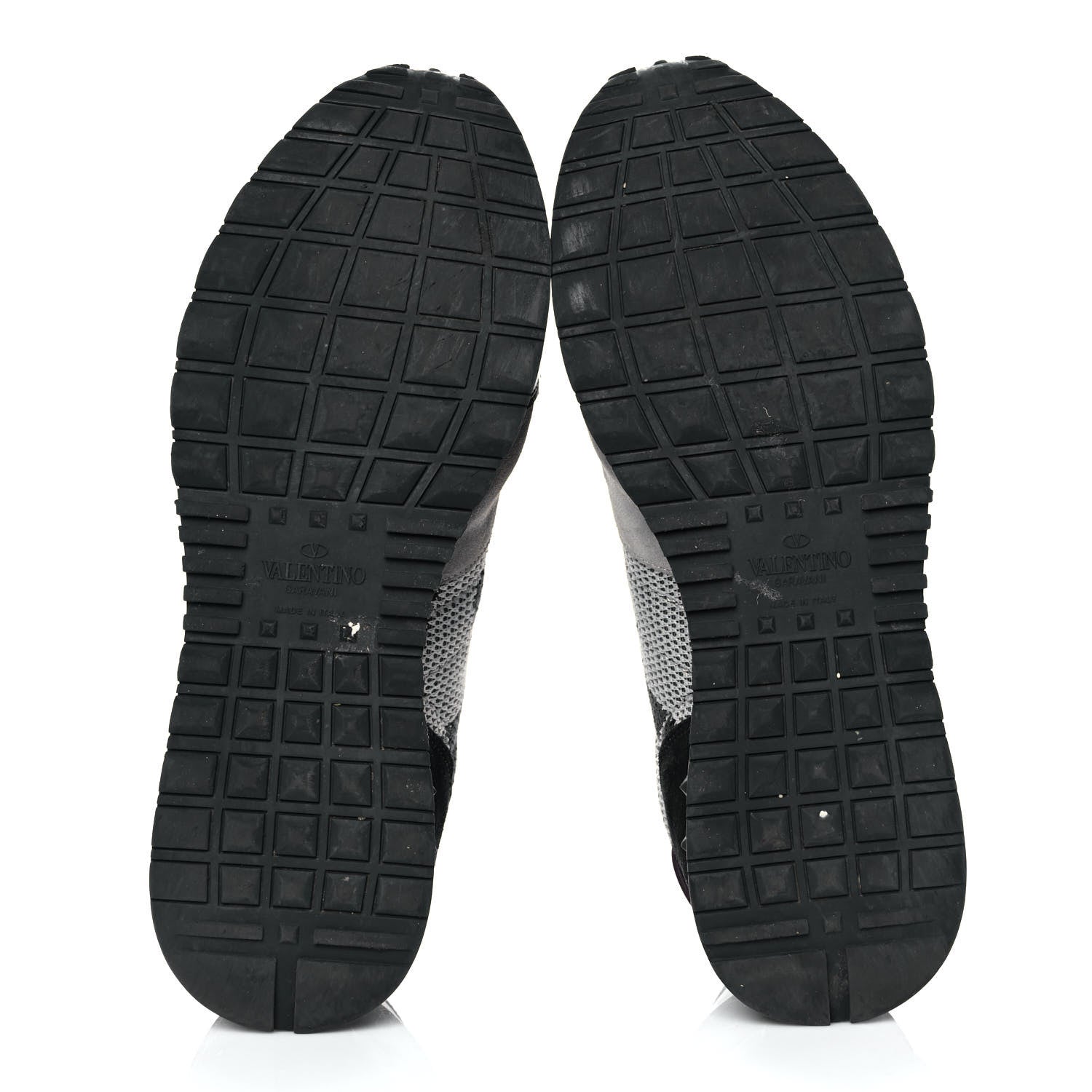 Valentino Garavani Mesh Fabric Suede Camouflage Mens Rockrunner Sneakers 42 Grigio Anthracite Black 6 of 9