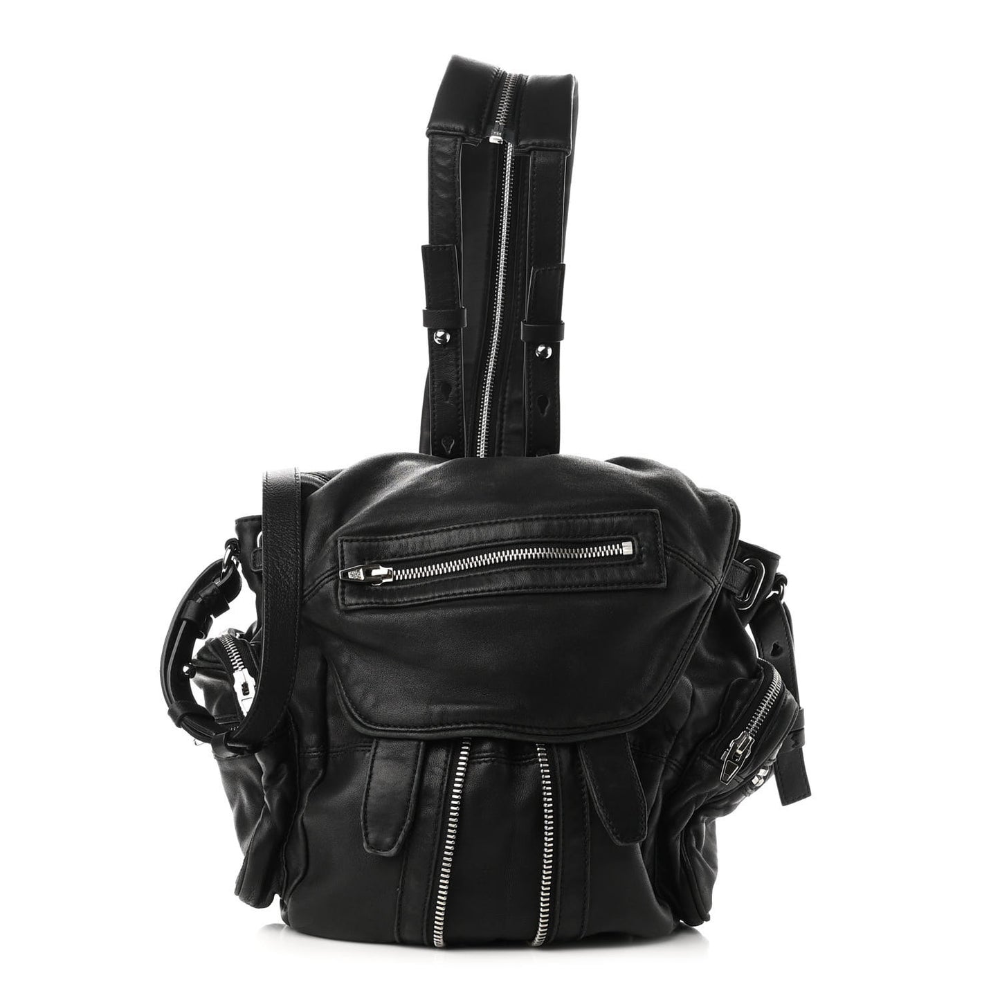 Lambskin Marti Backpack Bag Washed Black Rhodium Hardware