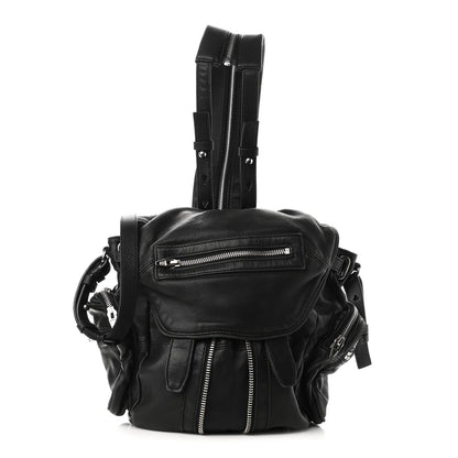Alexander Wang Lambskin Marti Backpack Bag Washed Black Rhodium Hardware 1 of 8