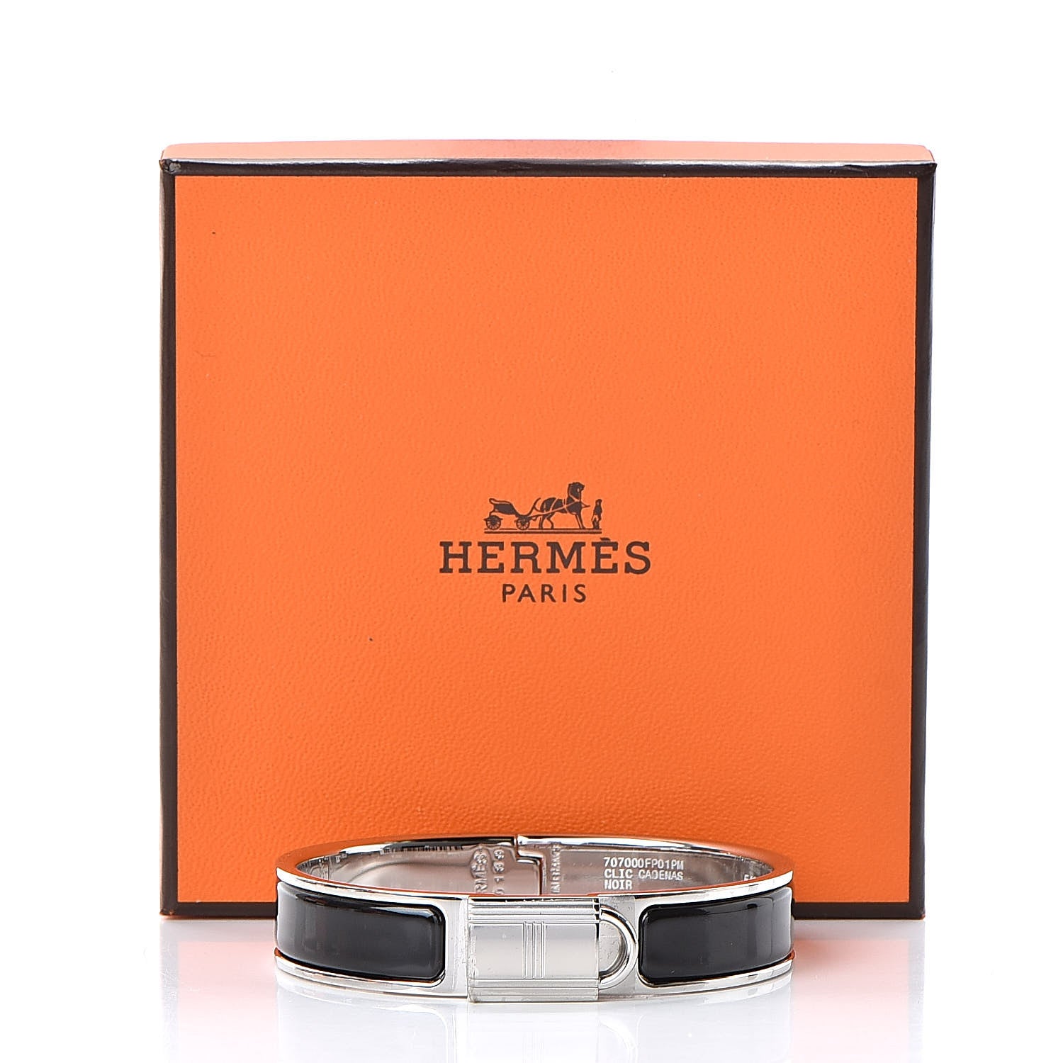 Hermes Enamel Narrow Clic Cadenas Bracelet PM Black 6 of 6