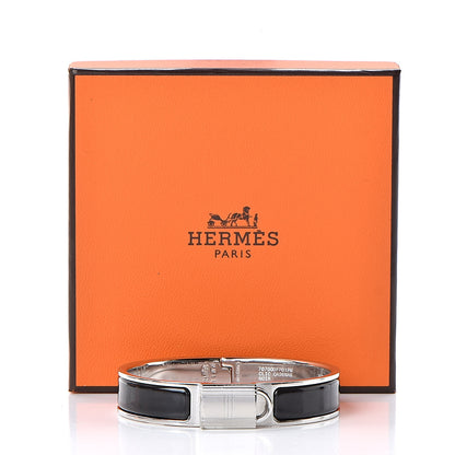 Hermes Enamel Narrow Clic Cadenas Bracelet PM Black 6 of 6
