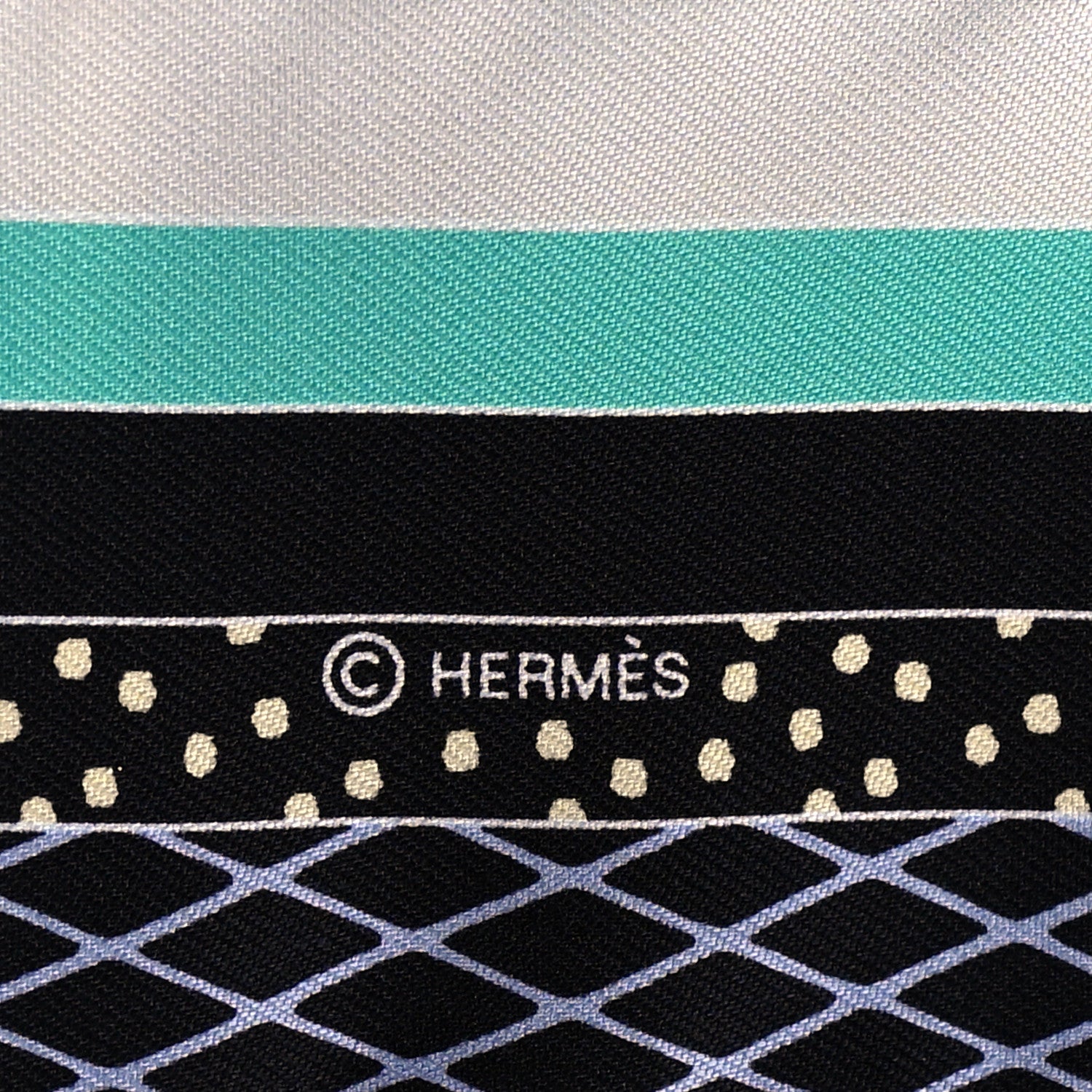 Hermes Silk Twilly Grand Theatre Nouveau Black Bleu Vert 7 of 8