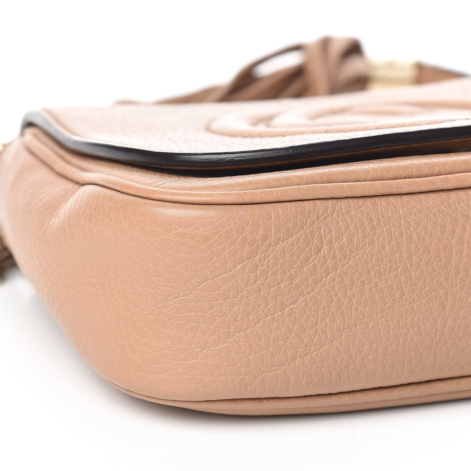 Gucci Pebbled Calfskin Small Soho Flap Crossbody Camelia 8 of 10