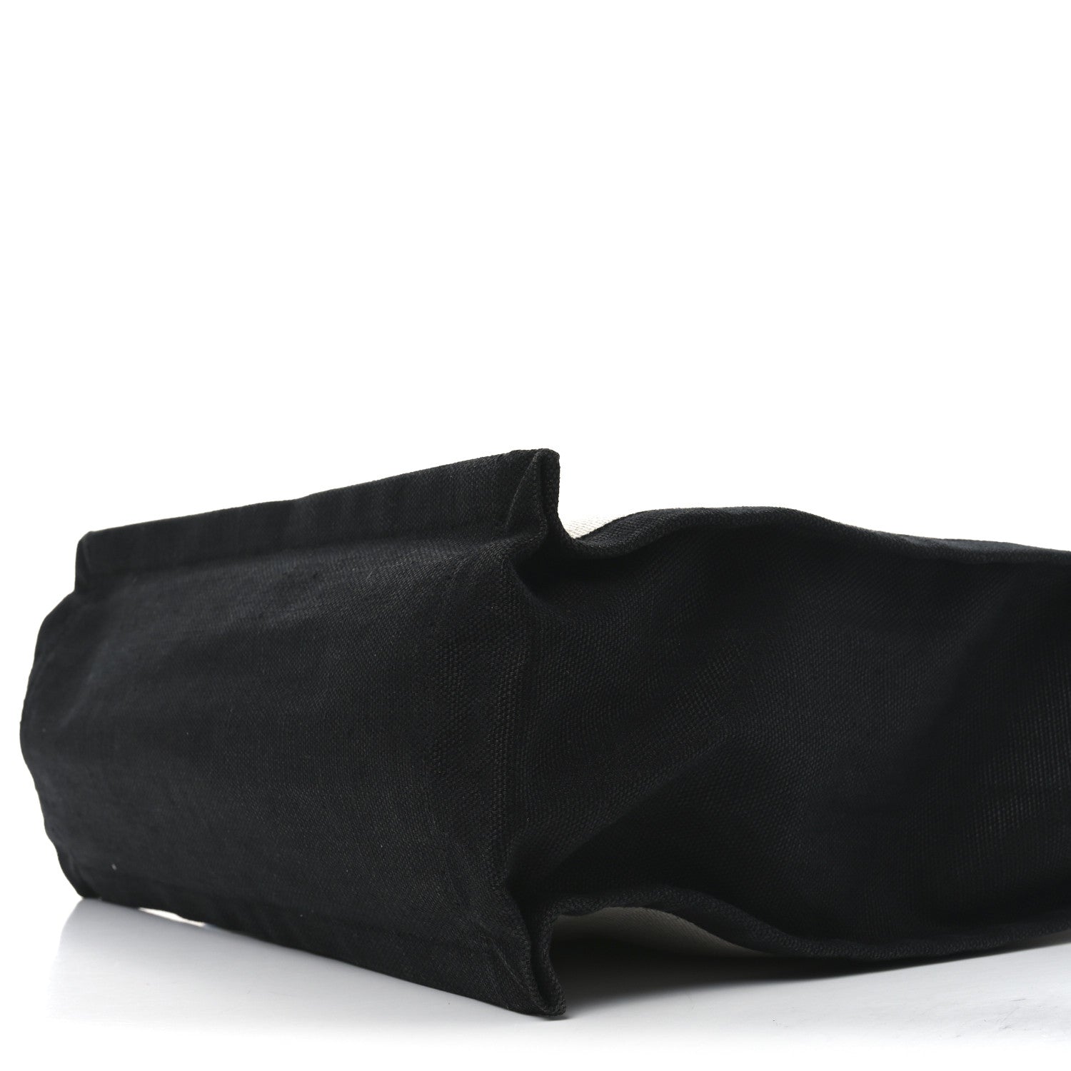 Saint Laurent Linen Calfskin Rive Gauche North South Tote White Black 9 of 9