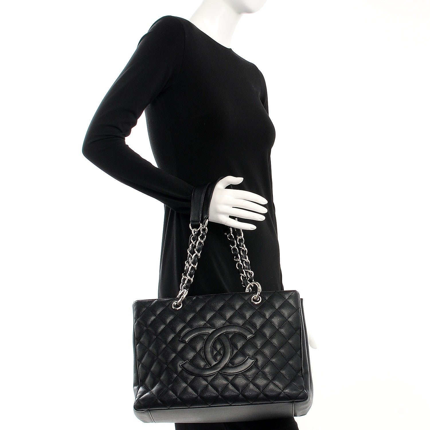 Chanel Caviar Quilted Grand Shopping Tote GST Black 2 of 13