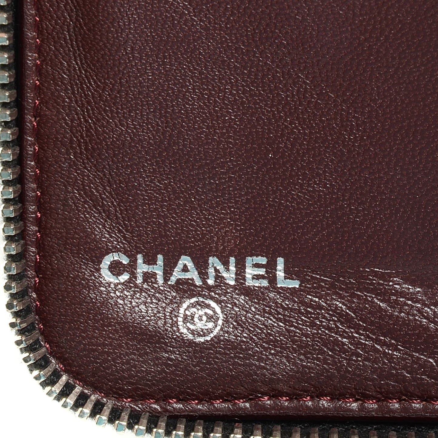 Lambskin Quilted Large Zip Around Wallet Black