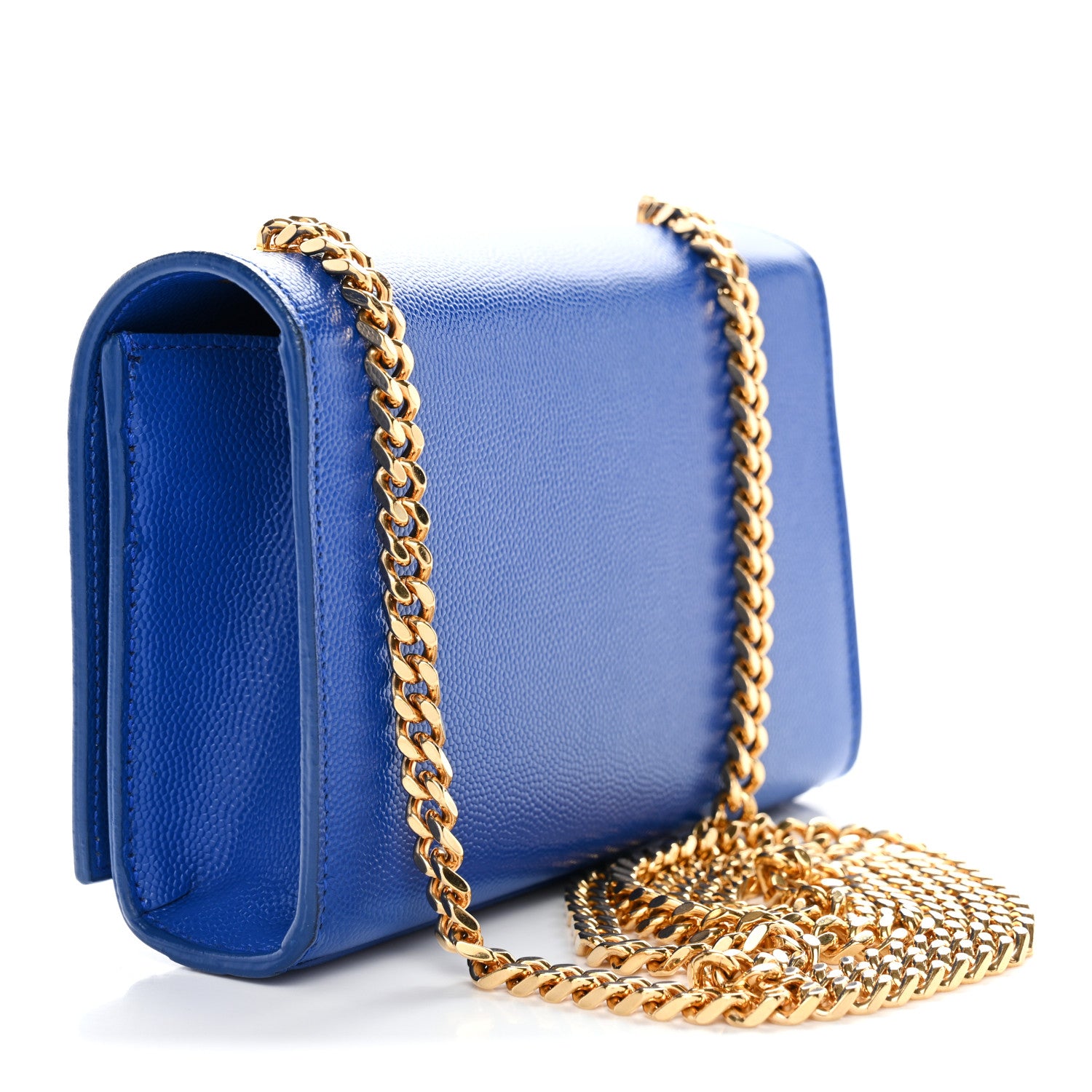 Saint Laurent Grain De Poudre Small Classic Monogram Kate Satchel Royal Blue 3 of 12