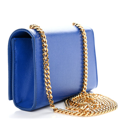 Saint Laurent Grain De Poudre Small Classic Monogram Kate Satchel Royal Blue 3 of 12