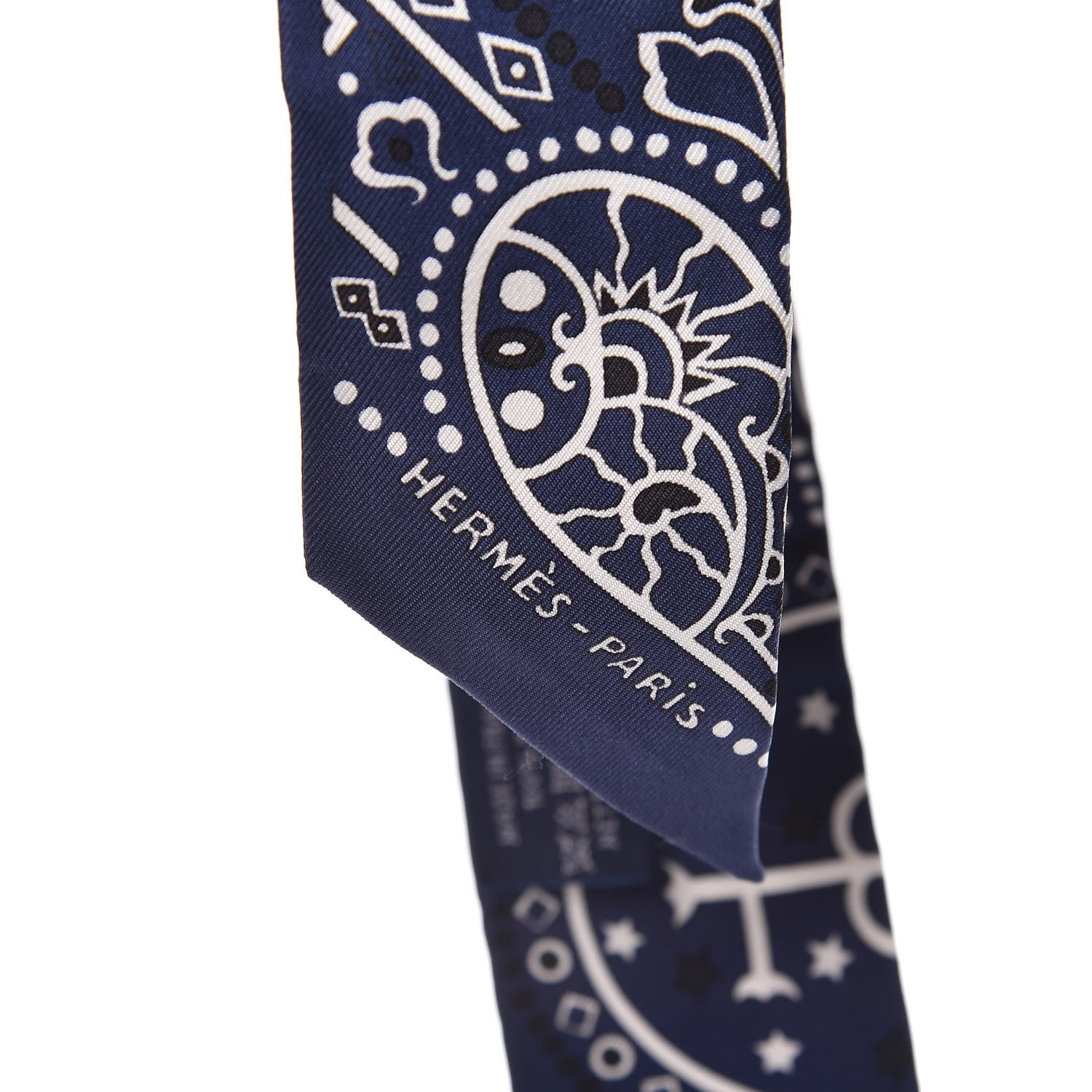 Hermes Silk Entre Ciel Et Mer Twilly Marine White Black 5 of 5