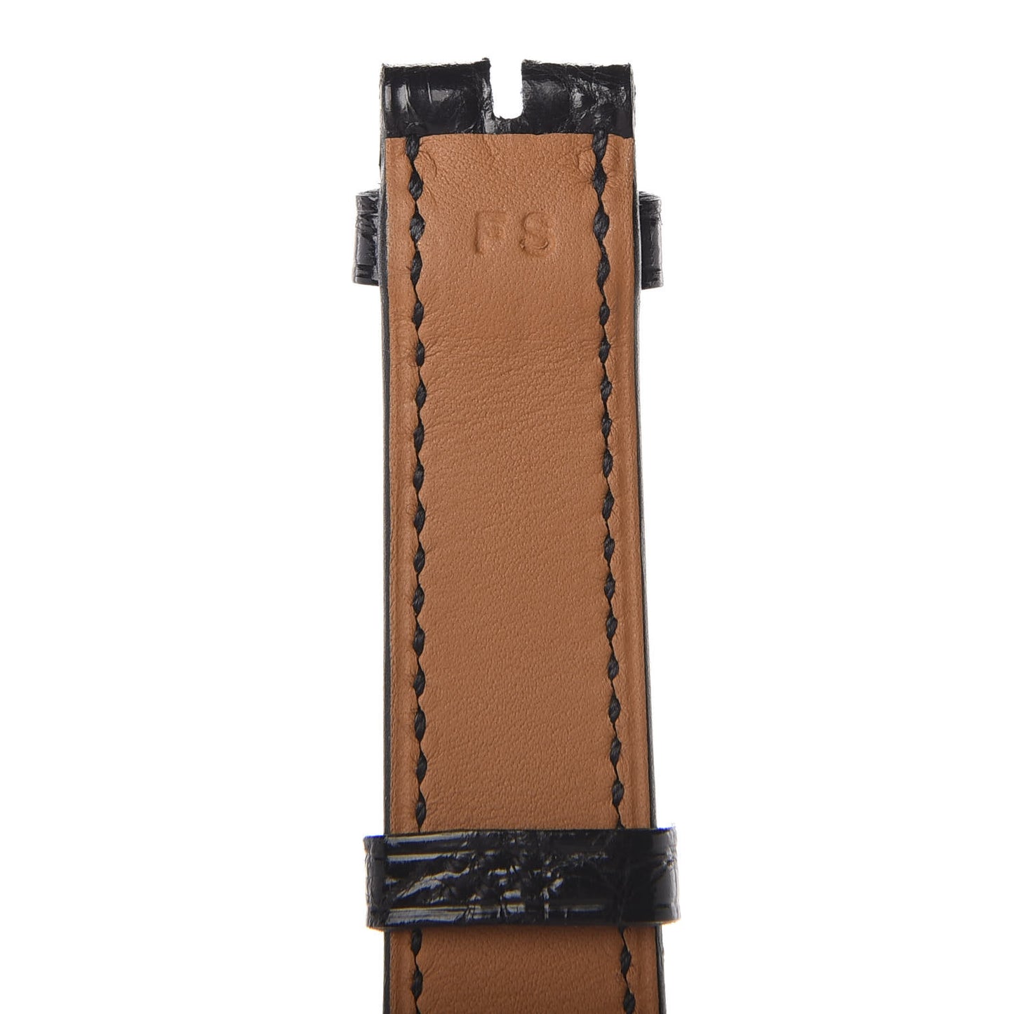 Shiny Alligator Watch Strap Black
