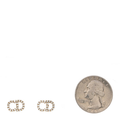 Christian Dior Crystal Clair D Lune Earrings Gold 2 of 3