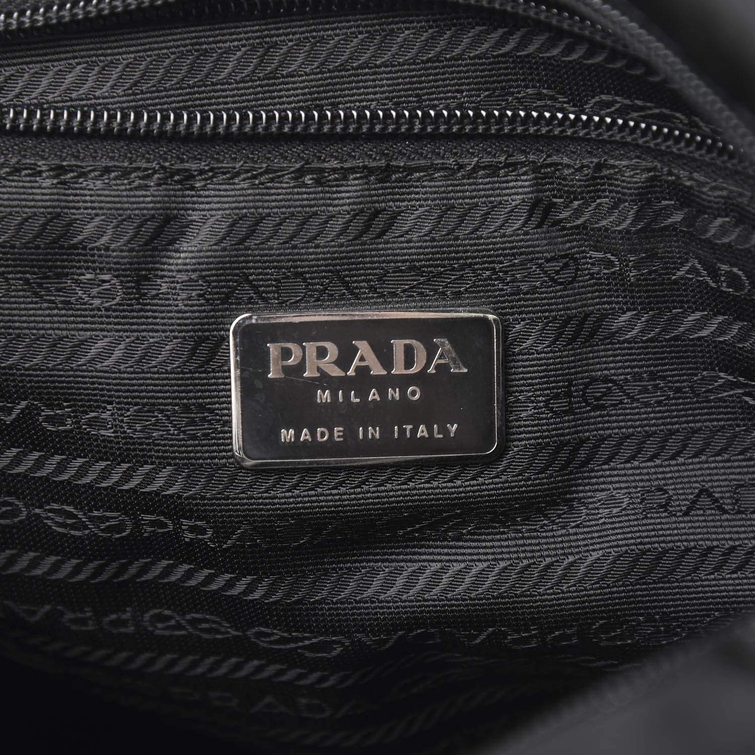 Prada Tessuto Nylon Calfskin Chain Tote Black 5 of 10