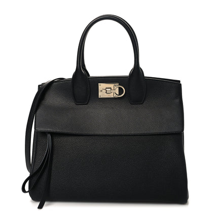 Salvatore Ferragamo Calfskin Large The Studio Bag Black 1 of 10
