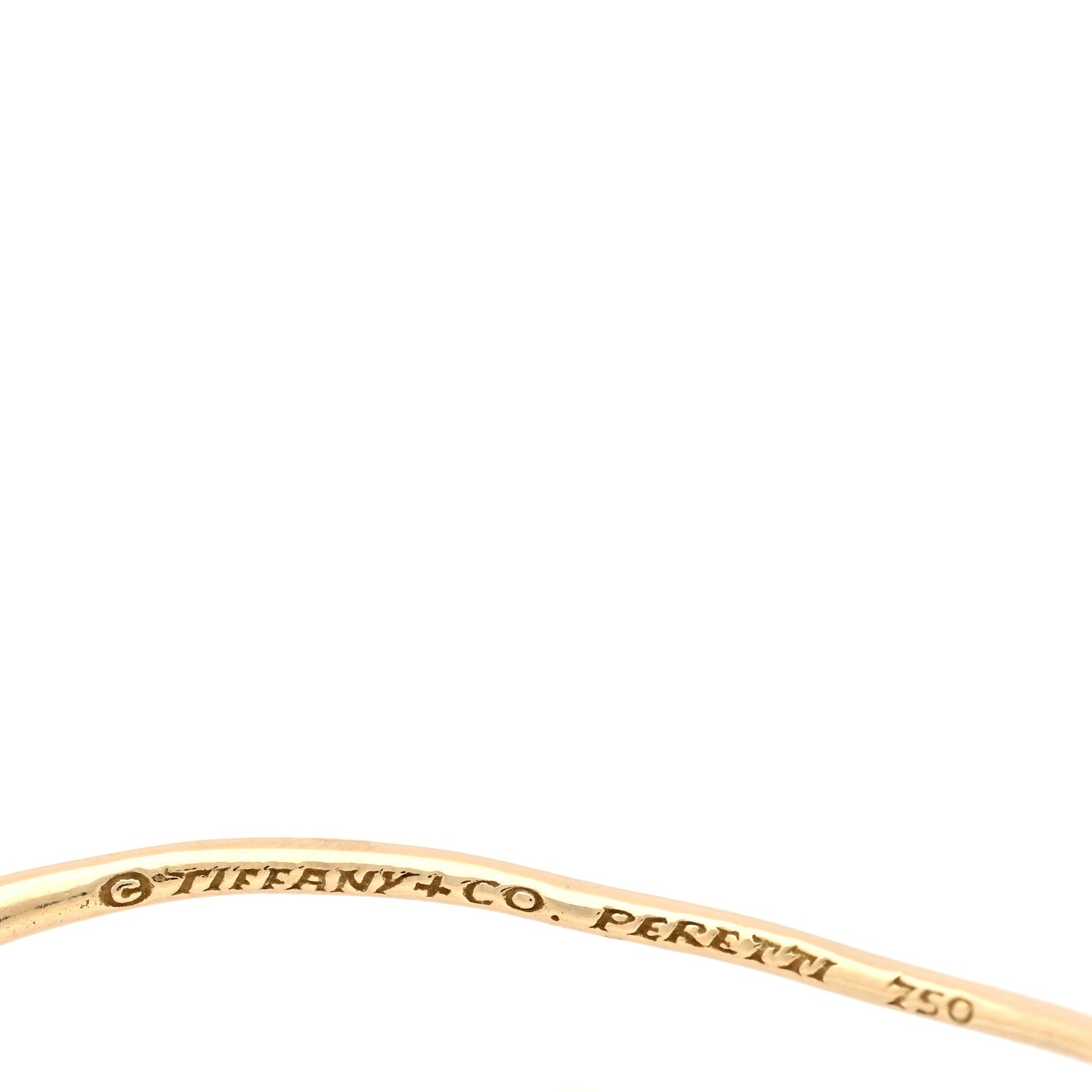 Tiffany 18K Yellow Gold Large Elsa Peretti Open Heart Hoop Earrings 4 of 5