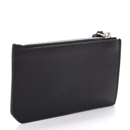 Saint Laurent Grained Calfskin 5 Fragments Zip Pouch Card Holder Black 3 of 6