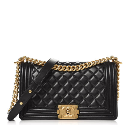 Chanel Lambskin Quilted Medium Boy Flap Black 1 of 9