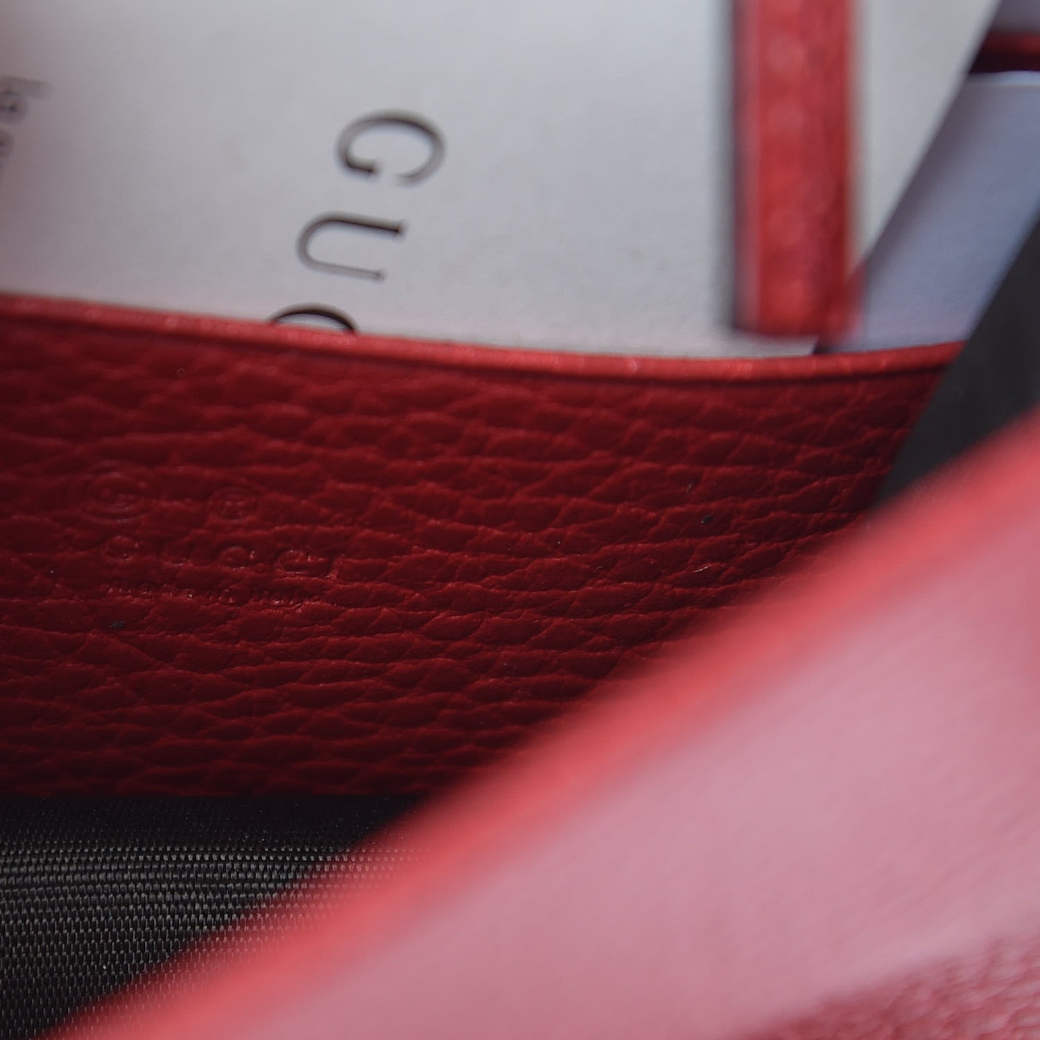 Gucci Dollar Calfskin Interlocking G Chain Wallet Red 6 of 9