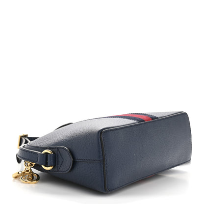 Gucci Textured Dollar Calfskin Web Small Ophidia Dome Shoulder Bag Blue Agata 4 of 11