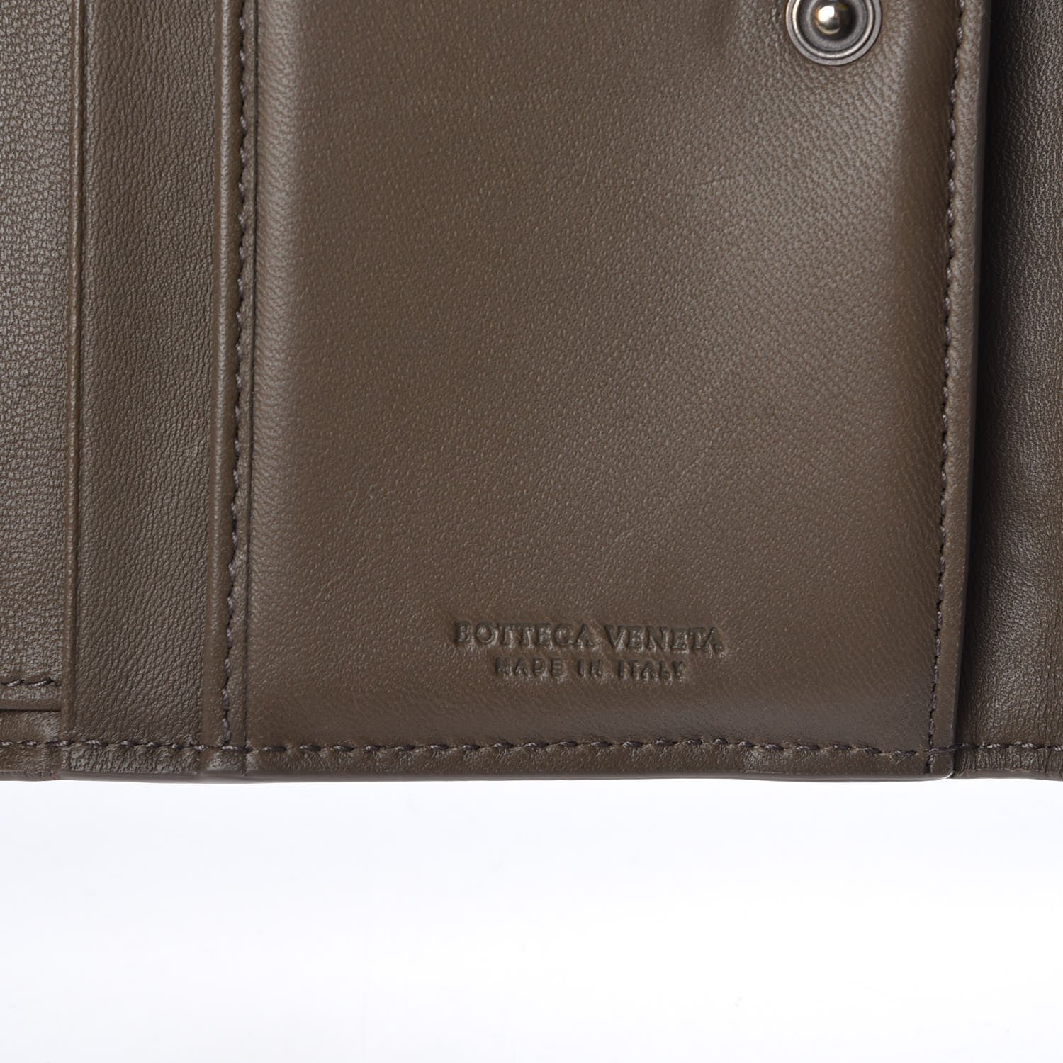 Bottega Veneta Nappa Intrecciato Continental Compact Flap Wallet Light Grey 6 of 8