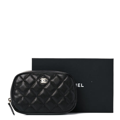 Chanel Caviar Quilted Small Curvy Pouch Cosmetic Case Black 10 of 10