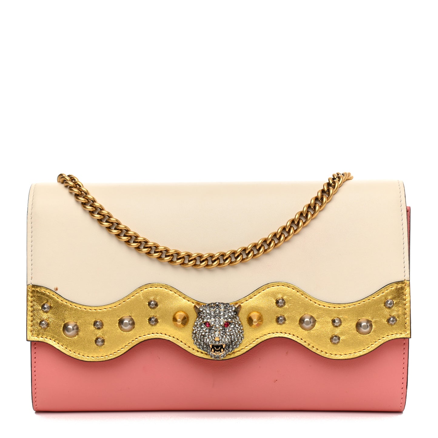 Calfskin Animalier Broadway Clutch Pink