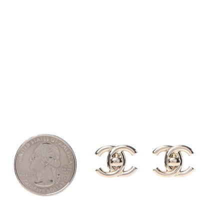 Chanel Metal CC Turnlock Earrings Gold 2 of 5