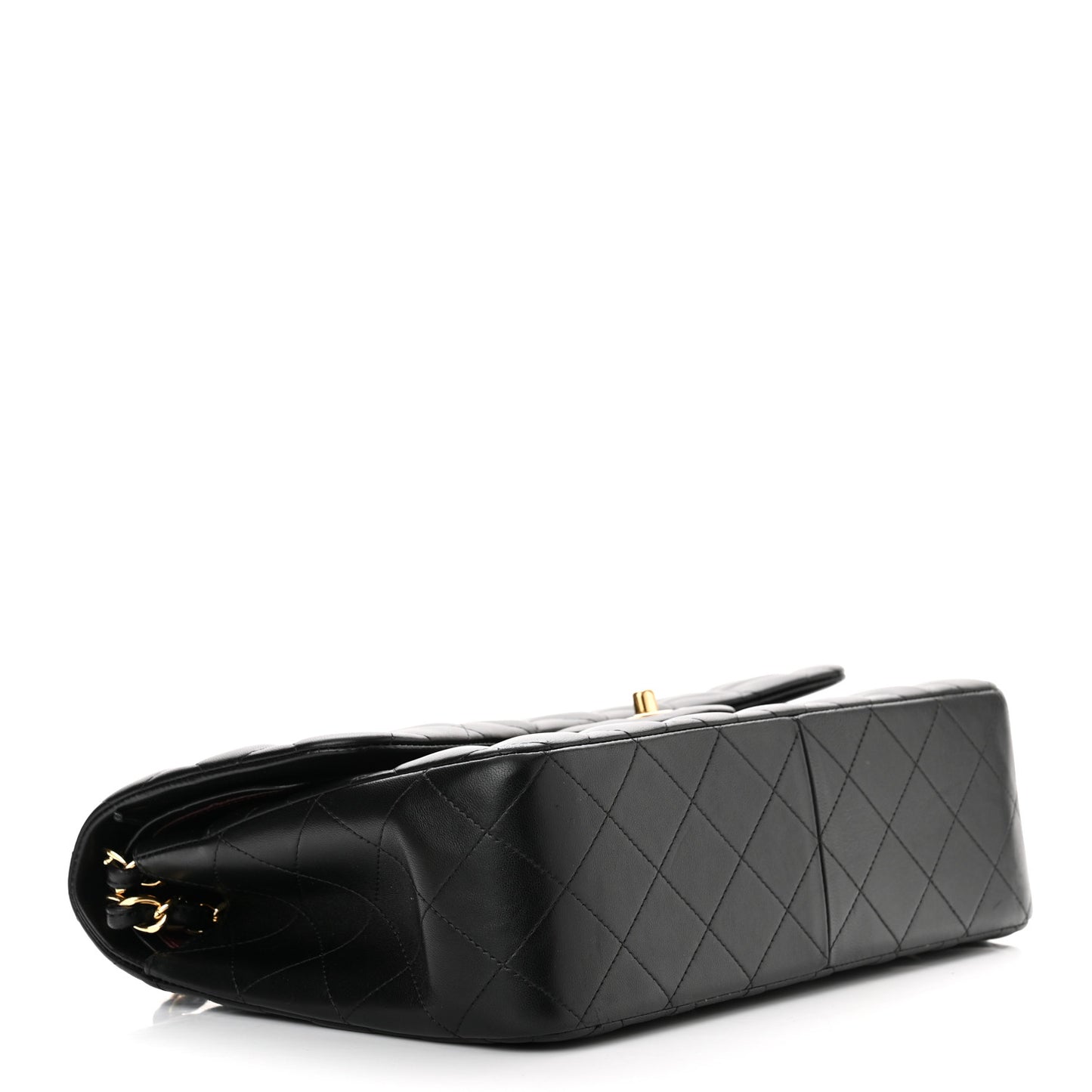 Lambskin Quilted Jumbo Double Flap Black