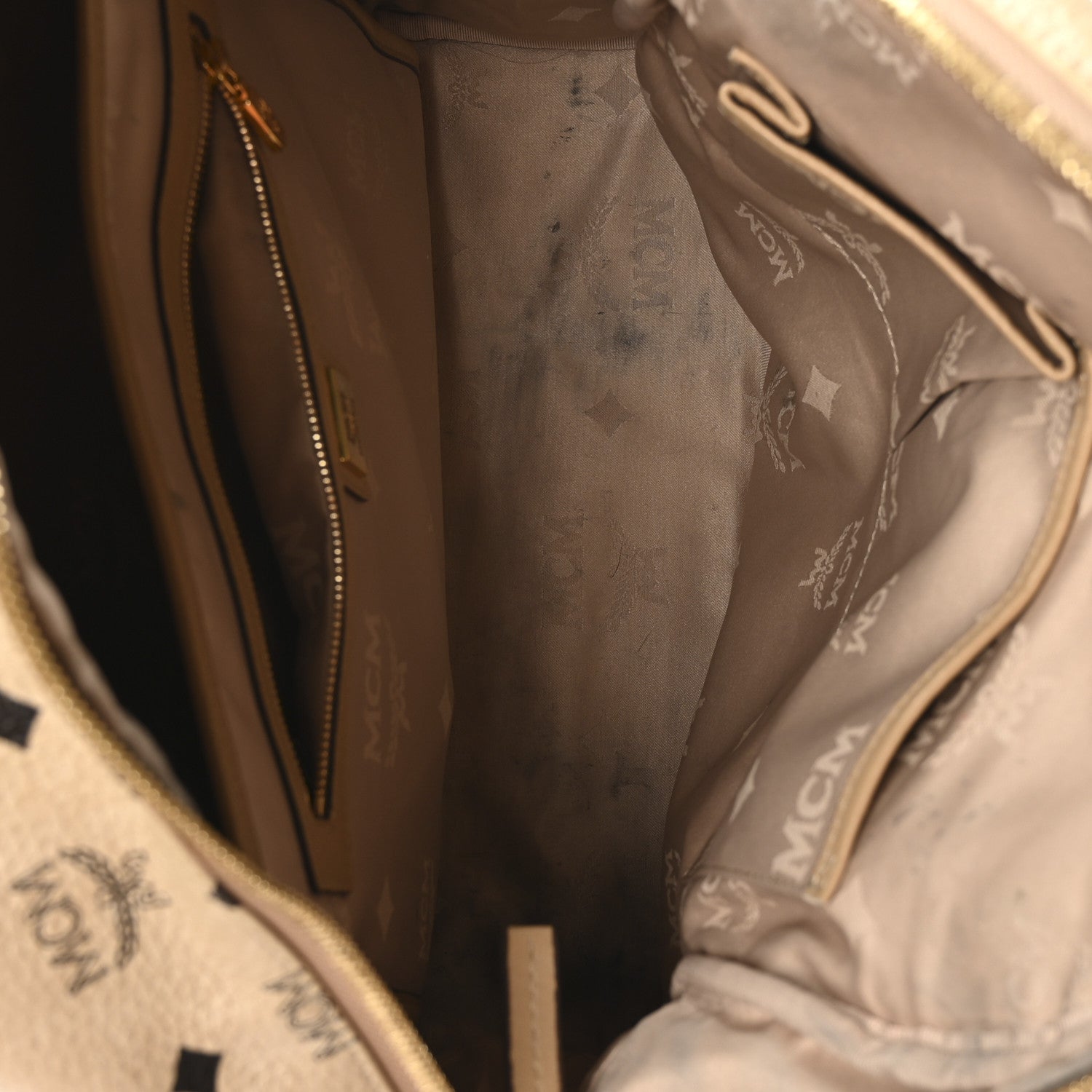 MCM Visetos Studded Medium Dual Stark Backpack Beige 5 of 10