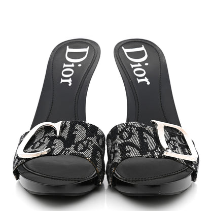 Christian Dior Canvas Monogram Sandals 37.5 Black 2 of 8