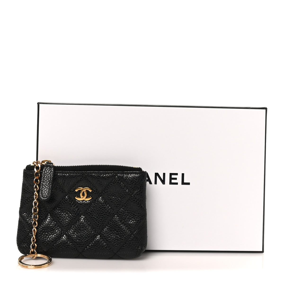 Chanel Caviar Quilted Key Holder Case Black 9 of 9