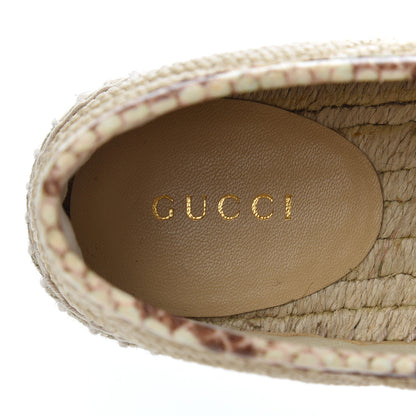 Gucci Straw Elaphe Matelasse GG Marmont Espadrilles 38 Natural Cream Brown 7 of 12