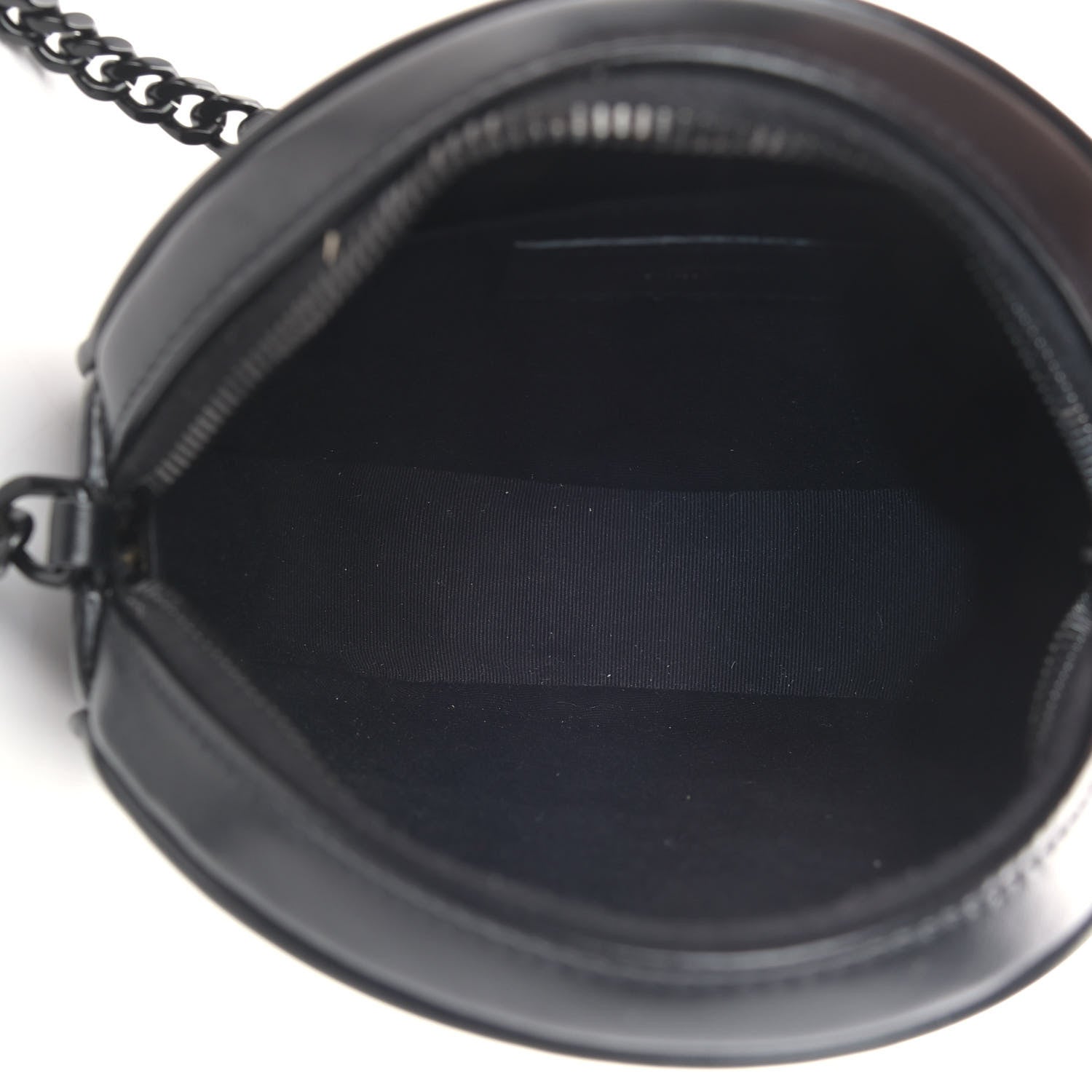 Saint Laurent Calfskin Matelasse Chevron Round Vinyle Camera Bag Black 4 of 5