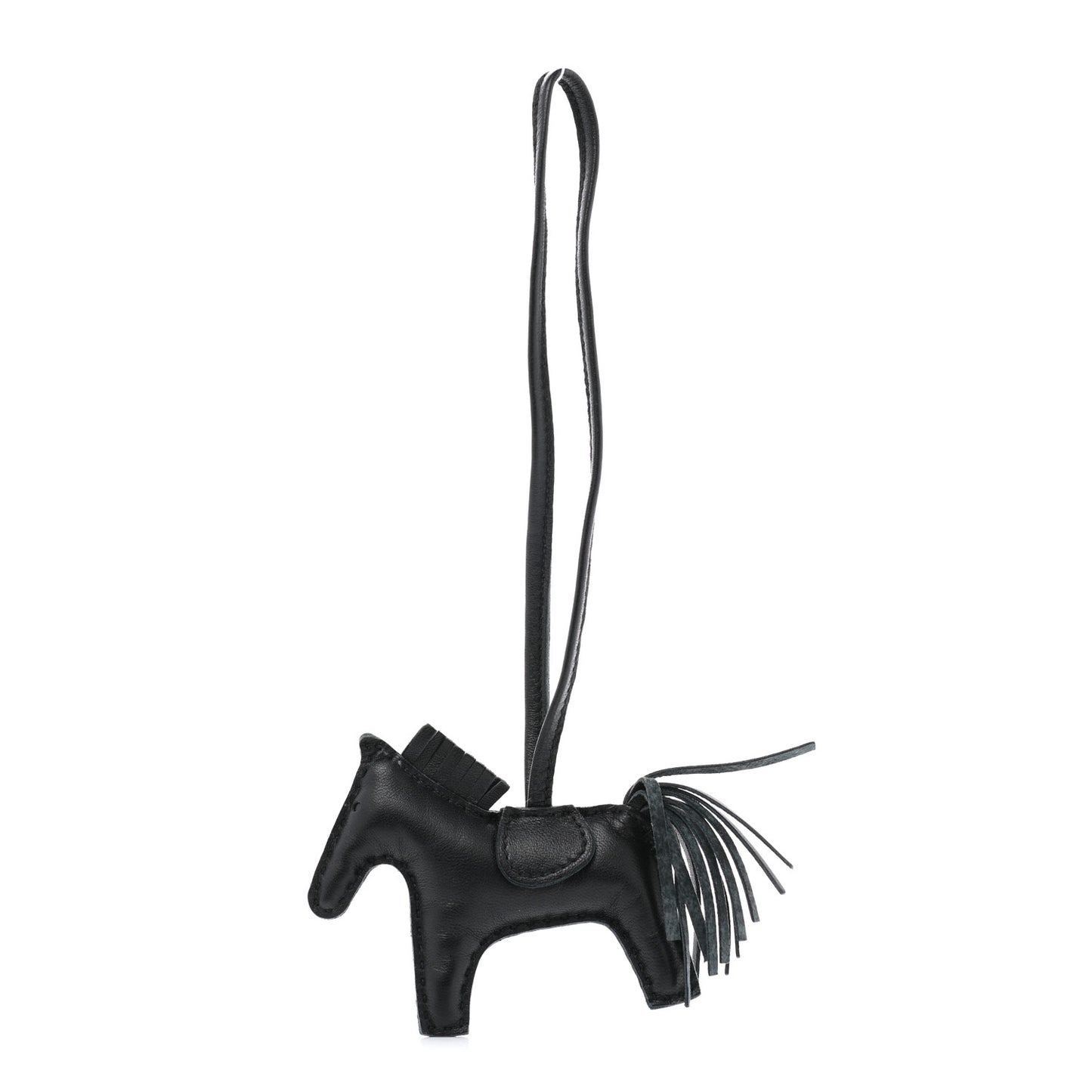 Milo Lambskin Grigri Rodeo Horse Bag Charm PM So Black