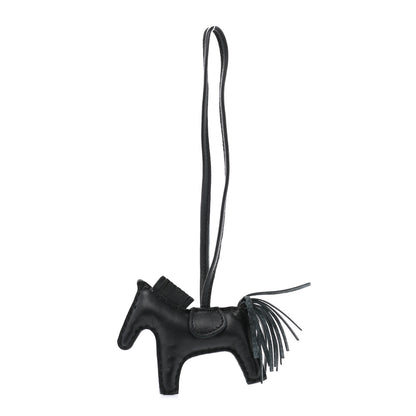Hermes Milo Lambskin Grigri Rodeo Horse Bag Charm PM So Black 1 of 4