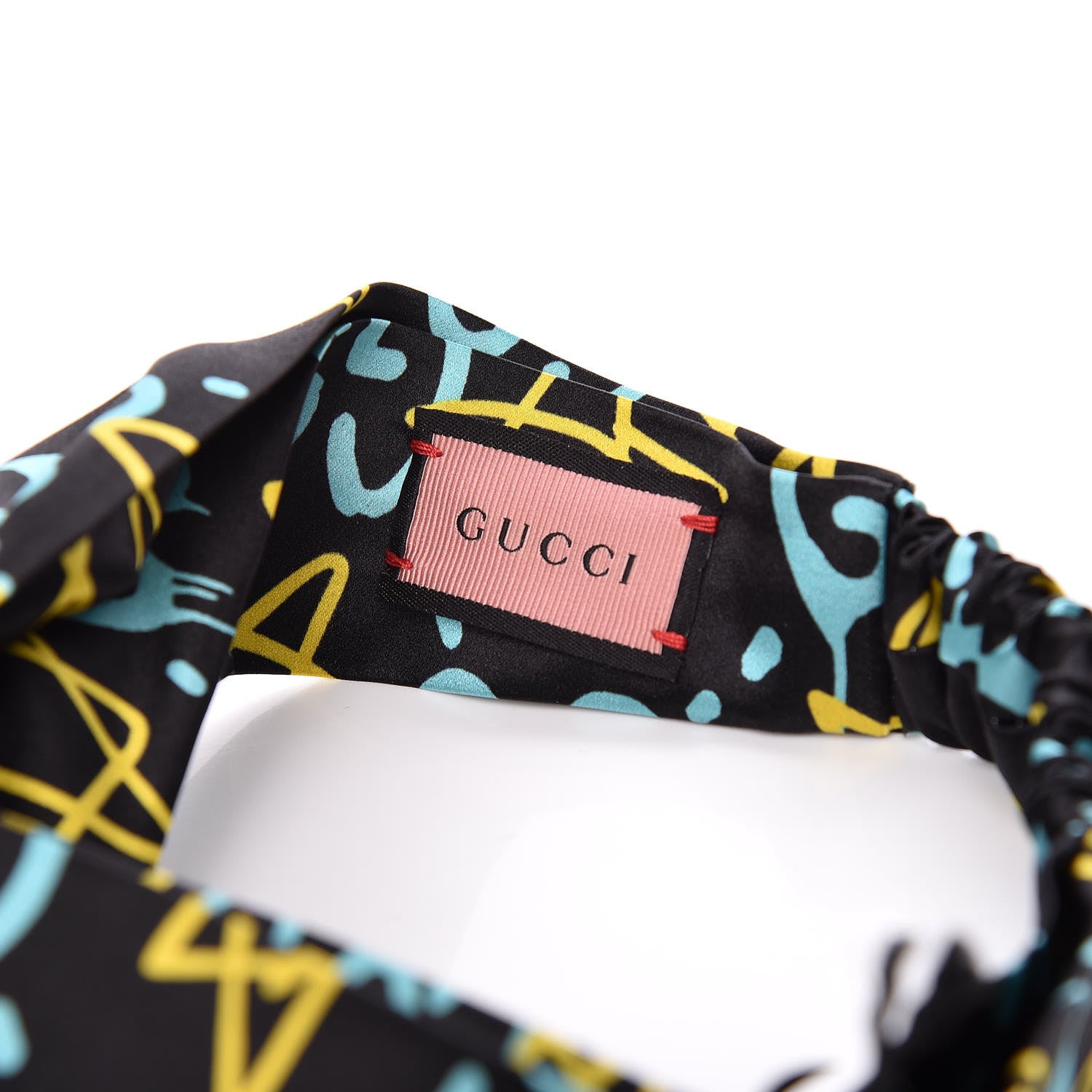 Gucci Silk GucciGhost Stars Print Duchesse Headband Black Sky Blue 4 of 5