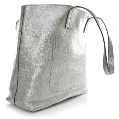 Prada Vitello Daino Tote Silver 3 of 12
