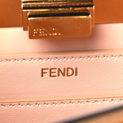 Fendi Vitello Seta Nappa Bi-Color Small Peekaboo I SEE U Satchel Miele Scuro Light Rose Ghianda 7 of 10