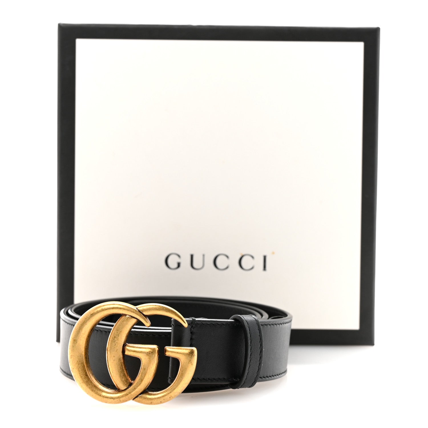 Gucci Calfskin Double G 30mm Belt 80 32 Black 6 of 6