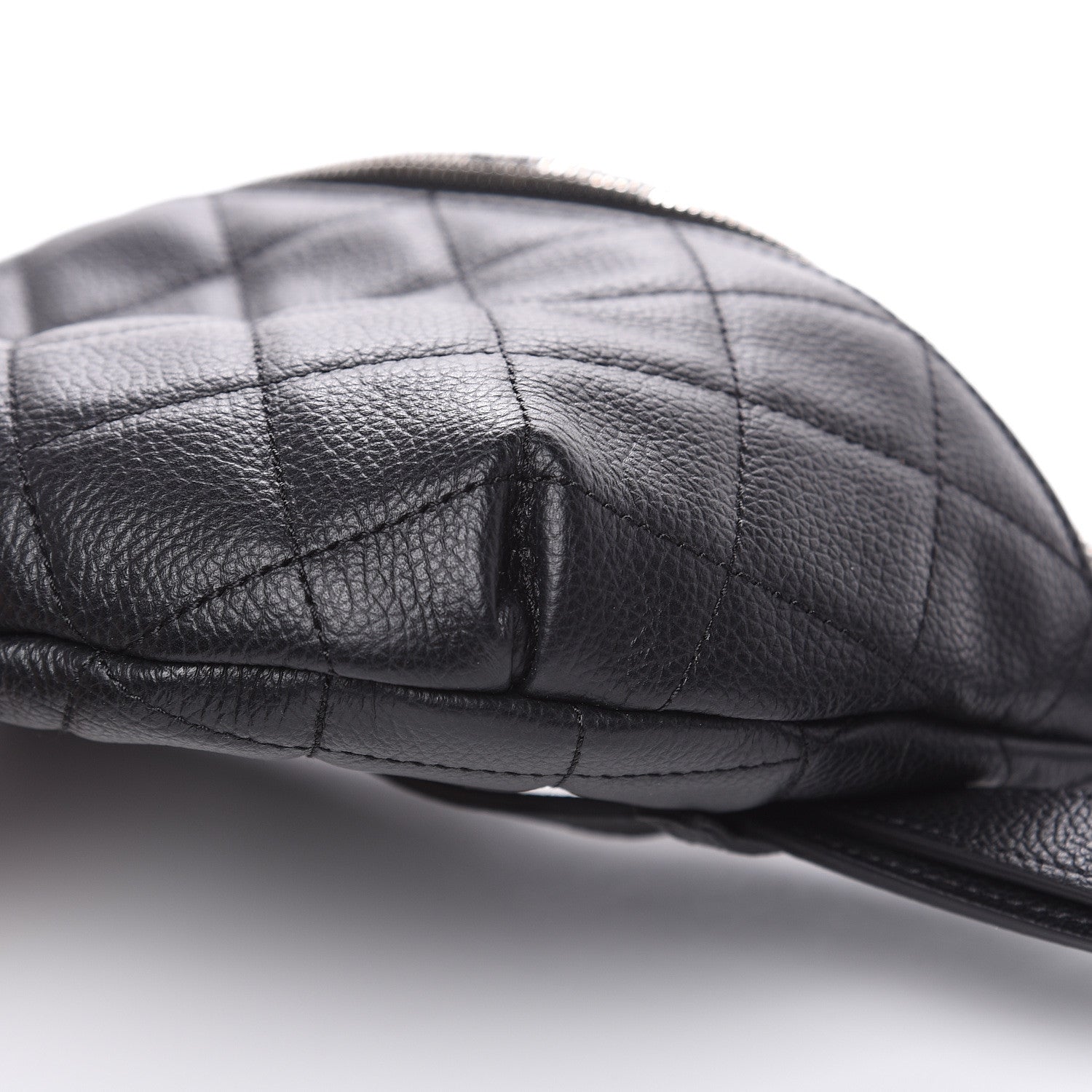 Chanel Grained Calfskin Quilted Waist Belt Bag Black 9 of 9