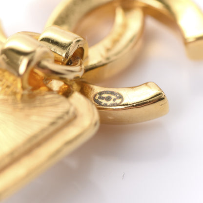 Chanel Crystal CC Square Earrings Gold 4 of 5