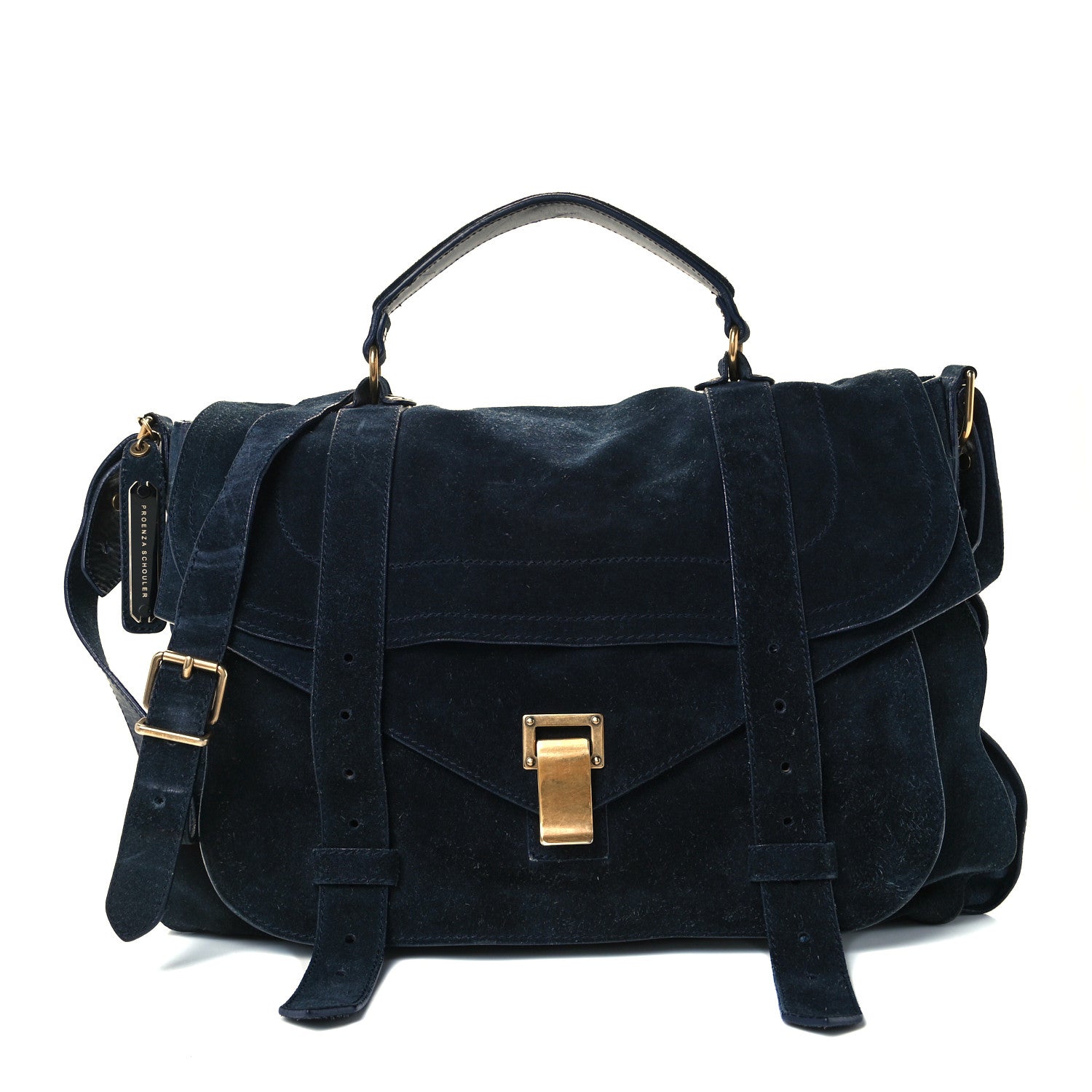 Proenza Schouler Suede Medium PS1 Satchel Navy 1 of 11