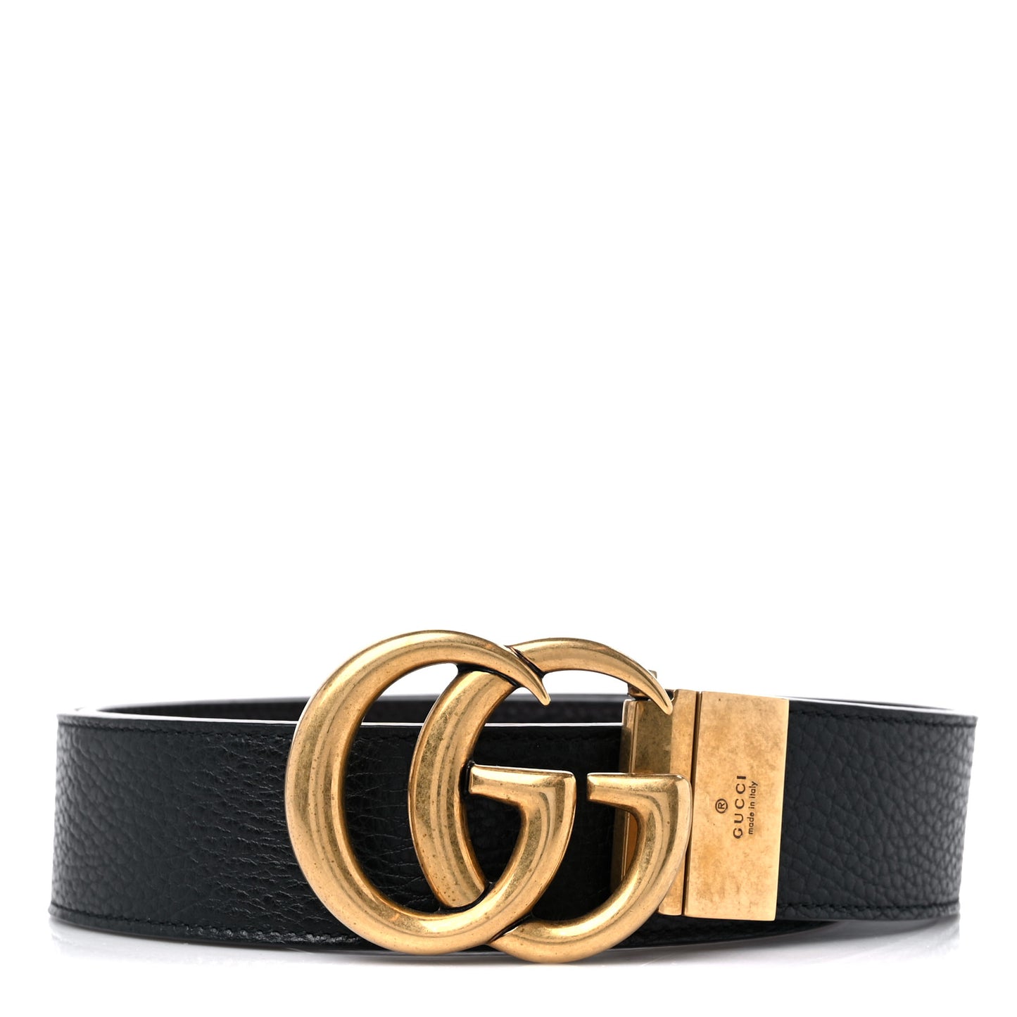 Calfskin Double G Reversible Belt 80 32 Black Cocoa