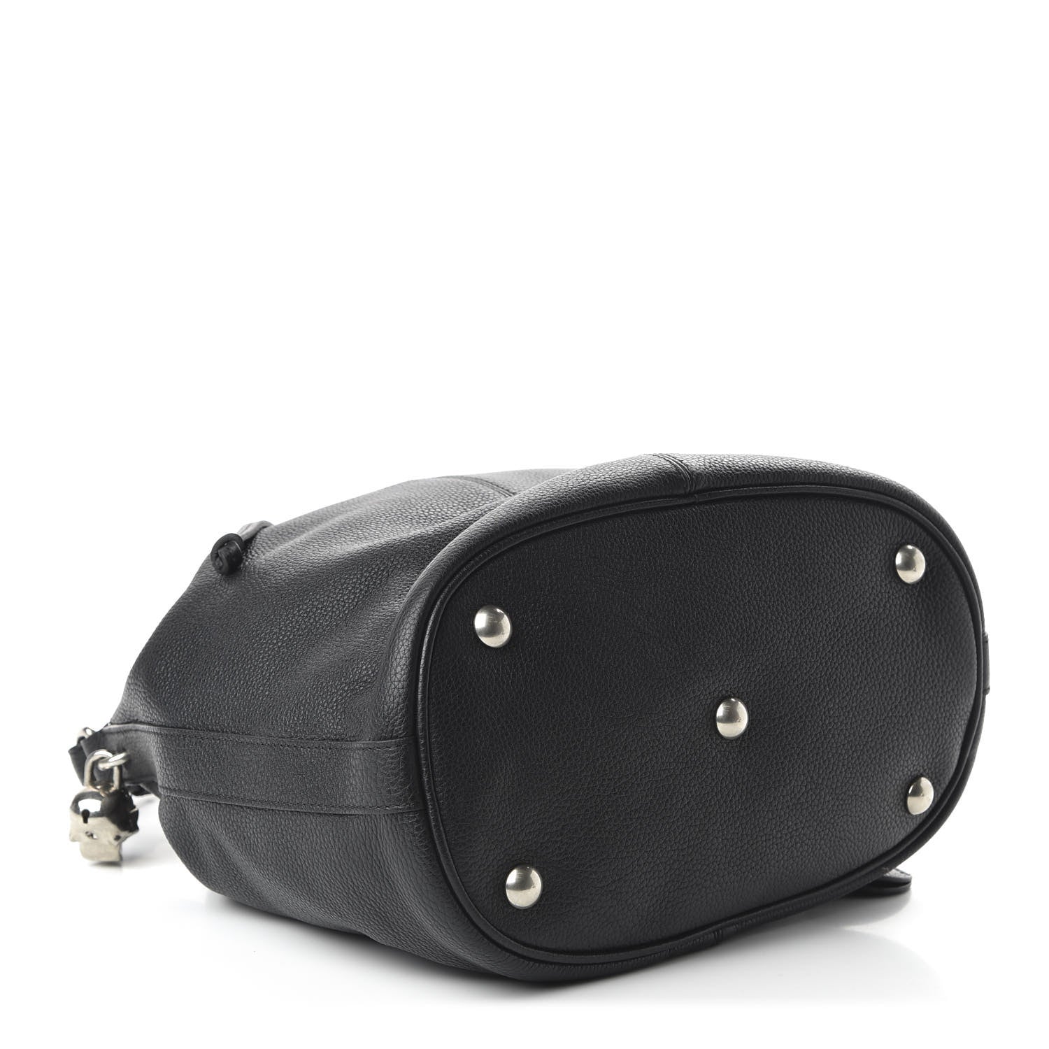 Alexander McQueen Calfskin Padlock Skull Bucket Bag Black 4 of 11