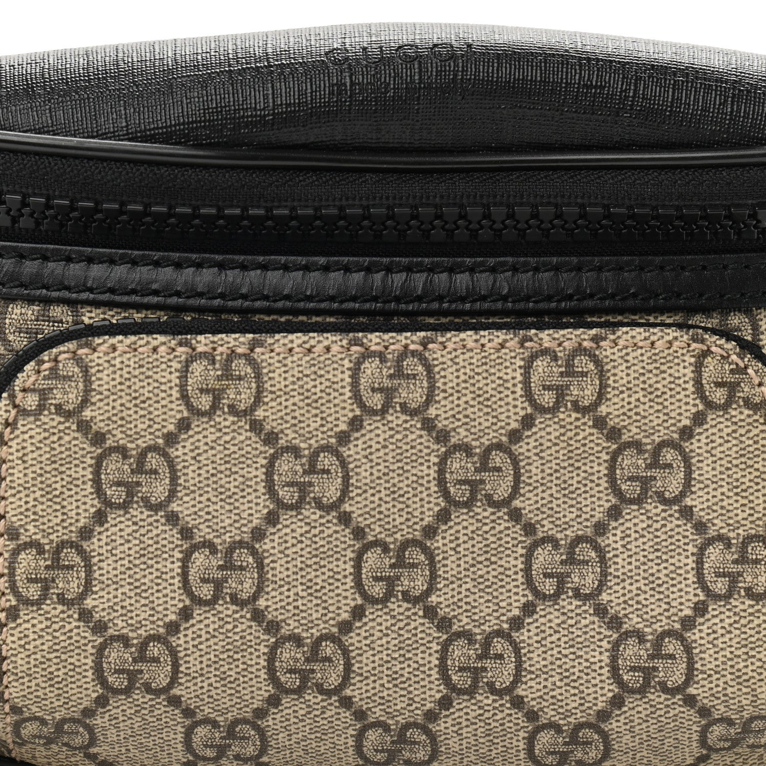 Gucci GG Supreme Monogram Belt Bag Black 8 of 11
