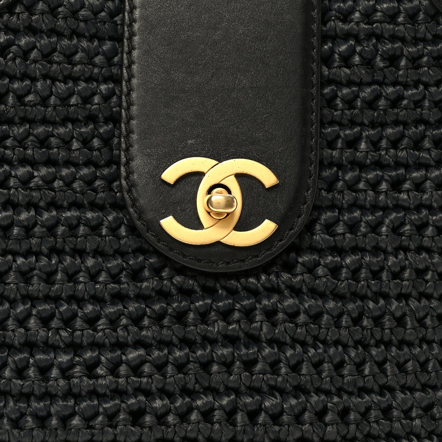 Chanel Straw Raffia Tote Black 8 of 10