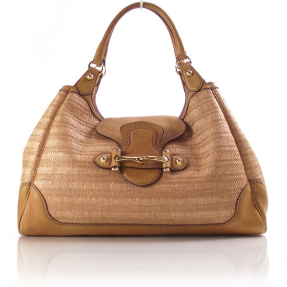 Gucci Straw Leather Pelham Tan 1 of 10