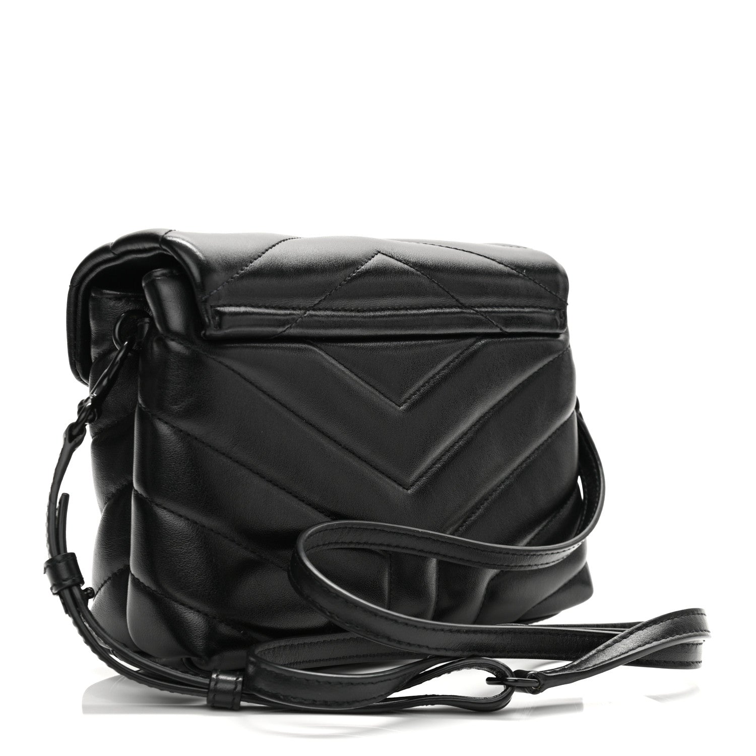 Saint Laurent Calfskin Y Quilted Monogram Toy Loulou Crossbody Bag Black 3 of 12